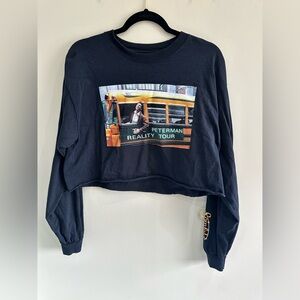 NWOT Seinfeld Black Long Sleeve Cropped Top